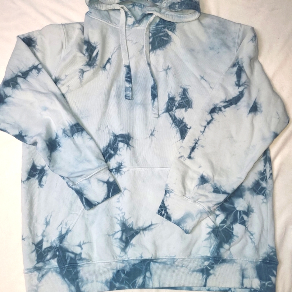 Paperbacks Blue Tie Dye Hoodie Size‎ Large Unisex Cotton Poly Blend